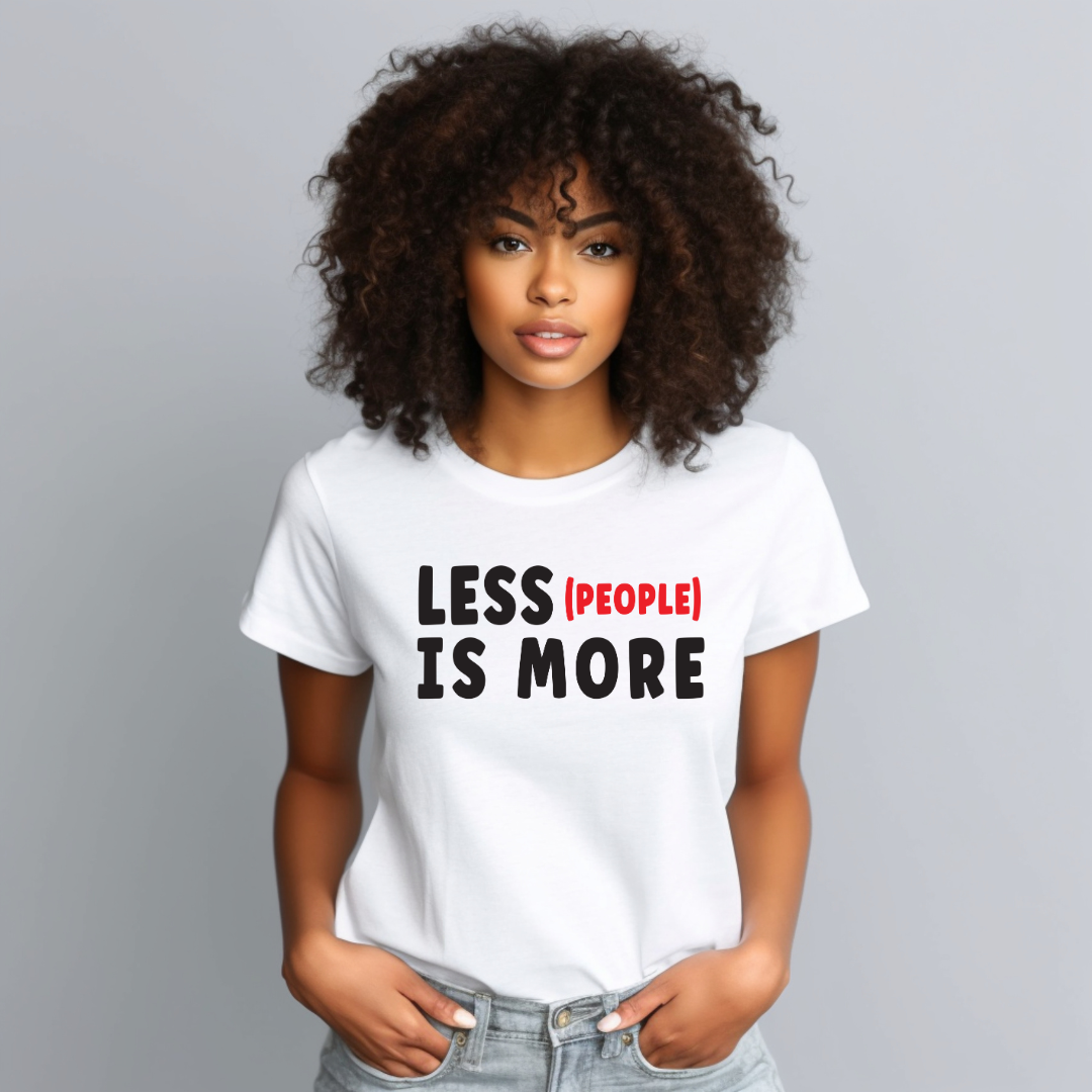 Less People Is More Unisex T-Shirt (Black/Red)