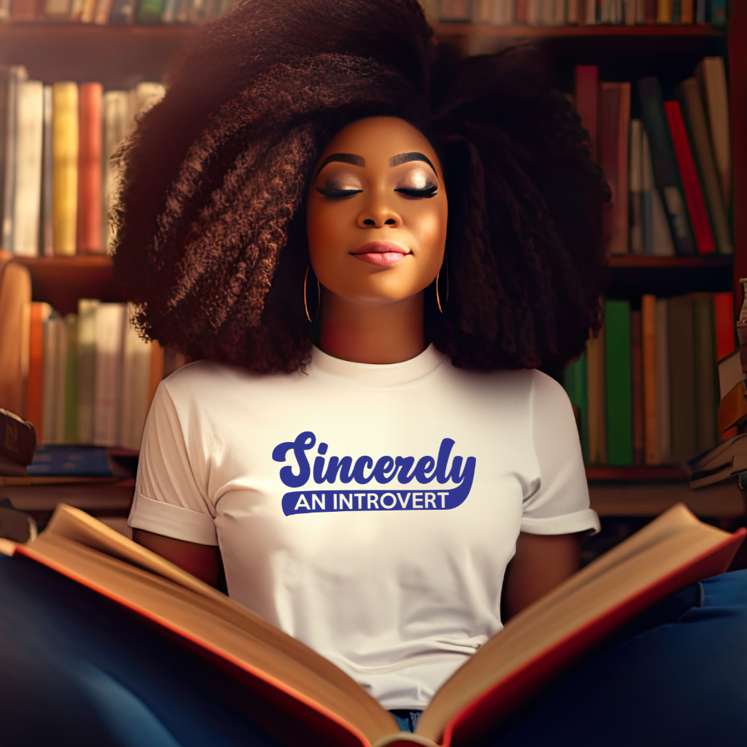 Sincerely, An Introvert Unisex T-Shirt (Blue Logo)