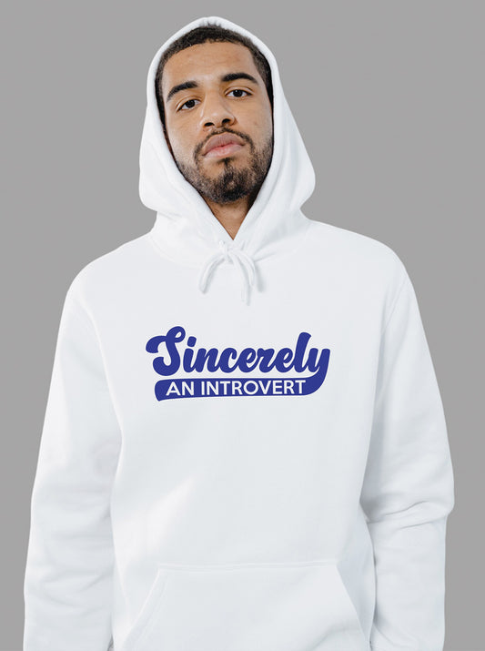 Sincerely, An Introvert Hoodie (Blue Logo)